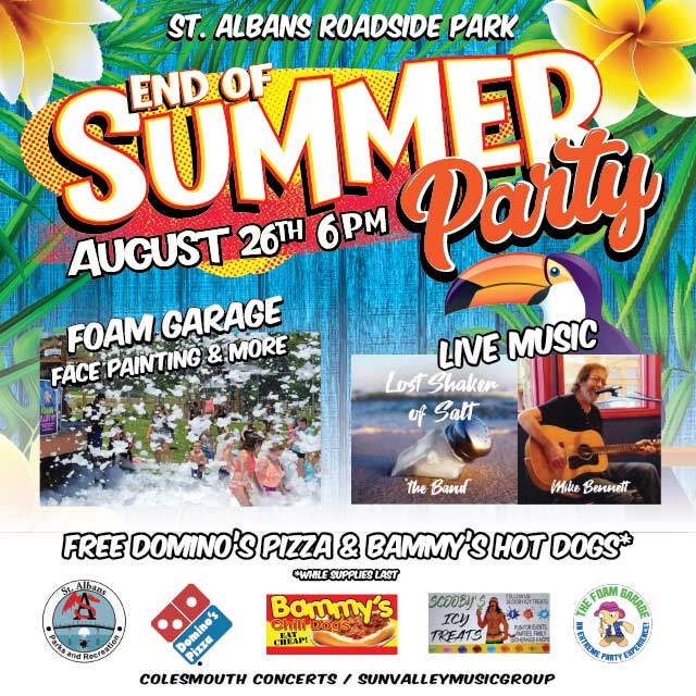 End of Summer Party at Roadside Park on August 26th