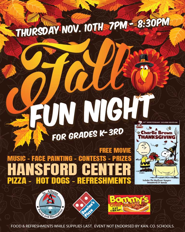 Fall Fun Night at Hansford Center 1 Fall Fun Night at Hansford Center November 10th 7:00PM - 8:30PM