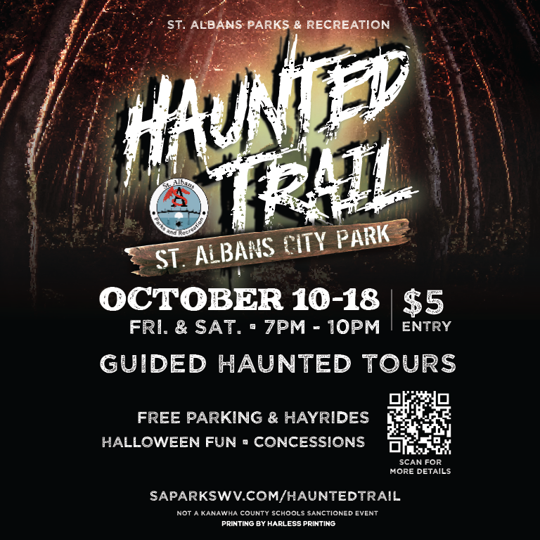 haunted-trail-2025-poster-print St. Albans City Park Haunted Trail - October 10-18, 2025