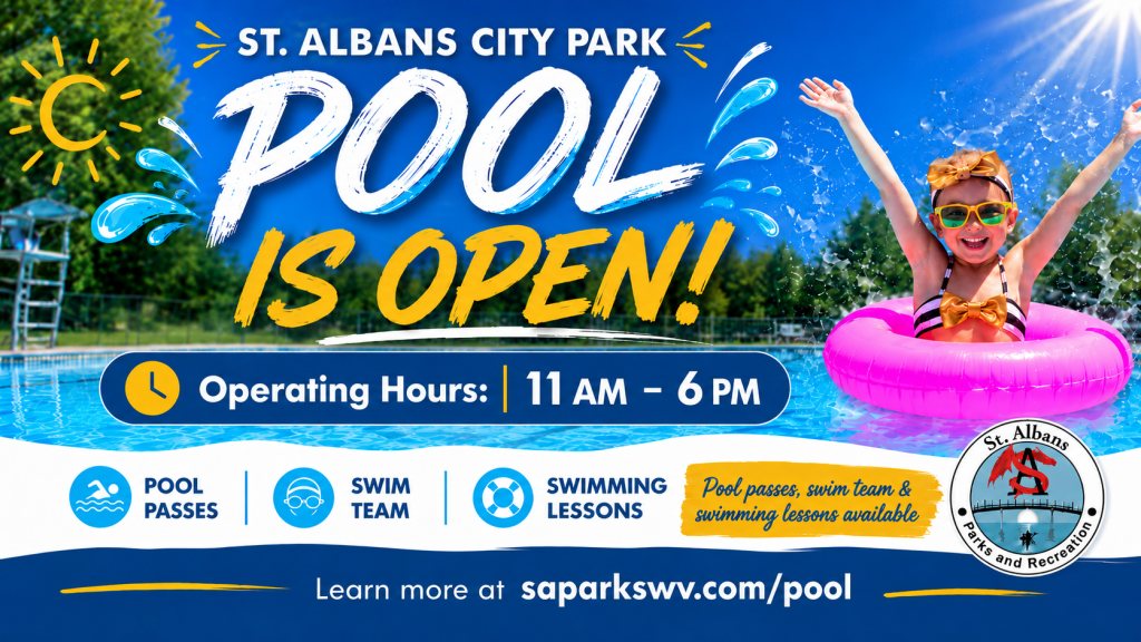 sa parks pool open 2026 St. Albans WV Parks & Recreation Department