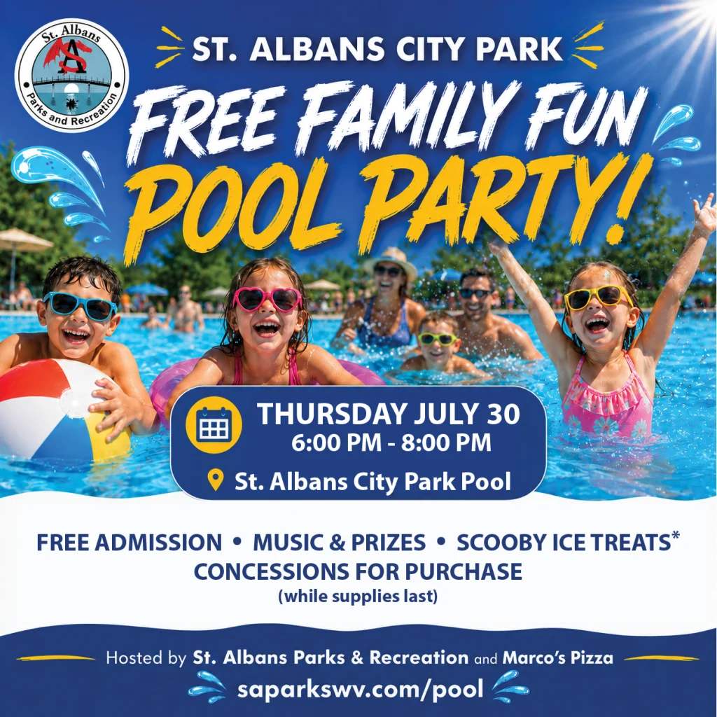 Free Family Pool Party Set for July 30 at St. Albans City Park Pool 1 pool parties july 30 2026 Free Family Pool Party Set for July 30 at St. Albans City Park Pool